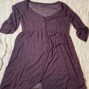 Torrid Purple Chiffon Chetah Button Up Dress size 0